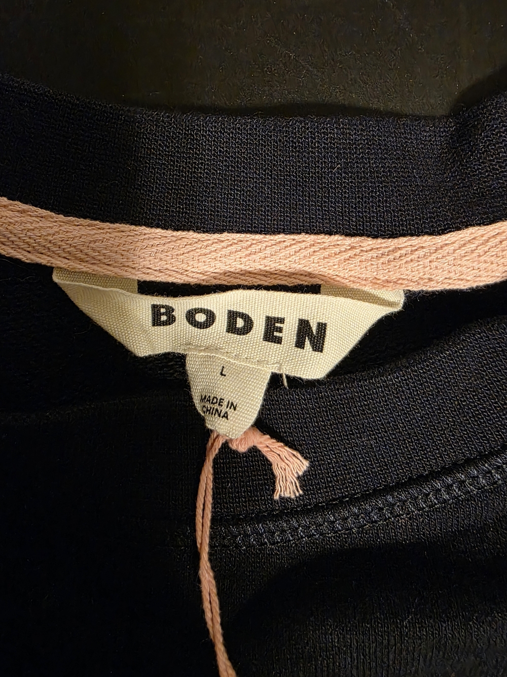 Boden Navy crewneck Sweatshirt with Red, Blue and Green Stripe Detail - Picture 2 of 6
